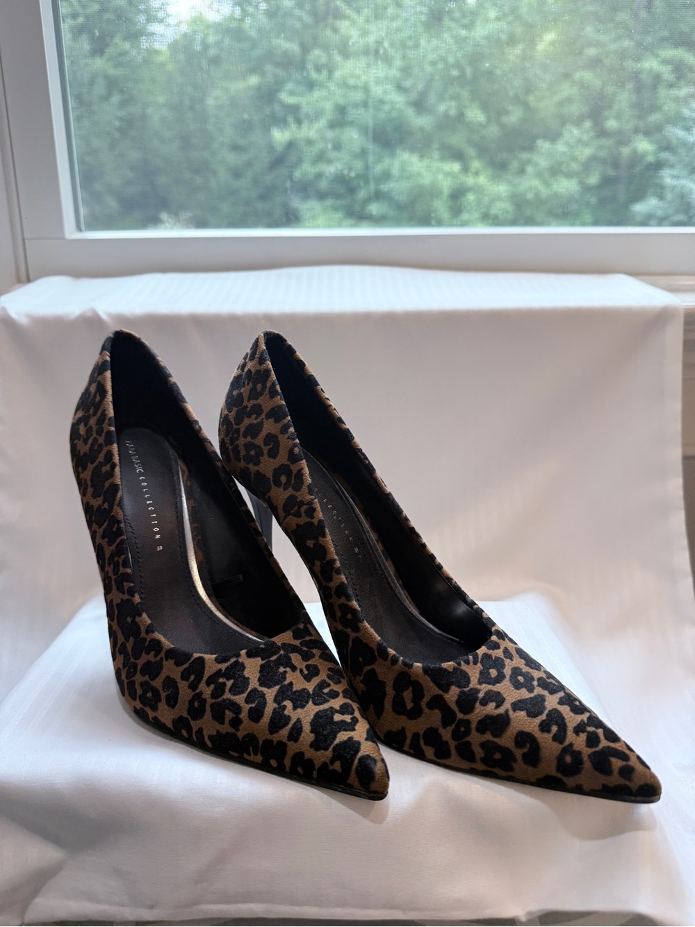 Zara Leopard Print Pointed Toe Stiletto Heels - Brown & Black